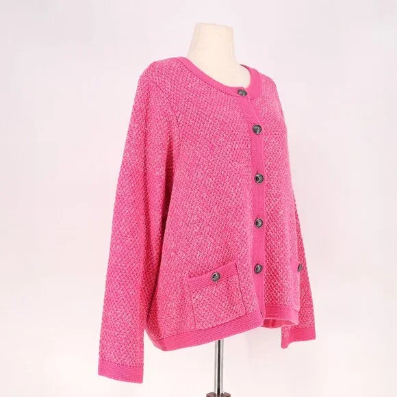 NWT TORRID Pink Chunky Knit Button Up Cardigan Sweater Size 4X - Picture 3 of 11